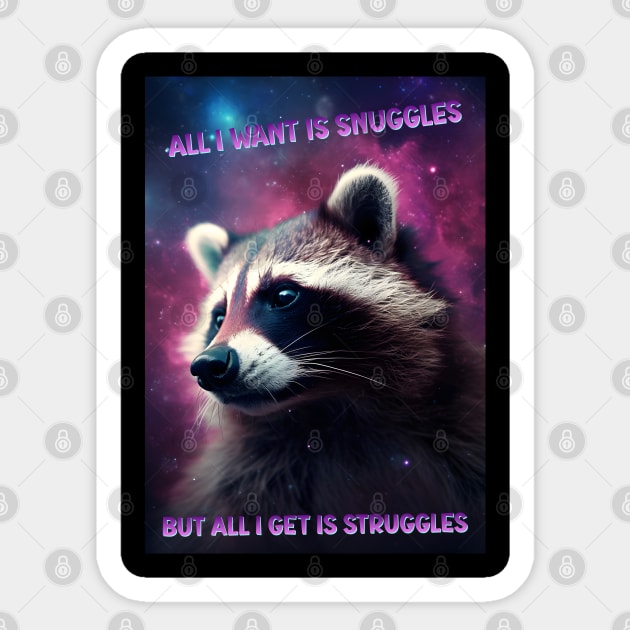 Funny Aesthetic Trash Panda Raccoon Internet Meme Sticker by TenchiMasaki